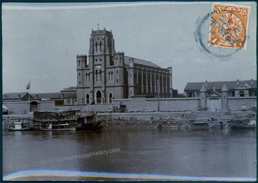 Germany 1913 China TIENTSIN Church Original Photograph Stamped As Postcard 91358