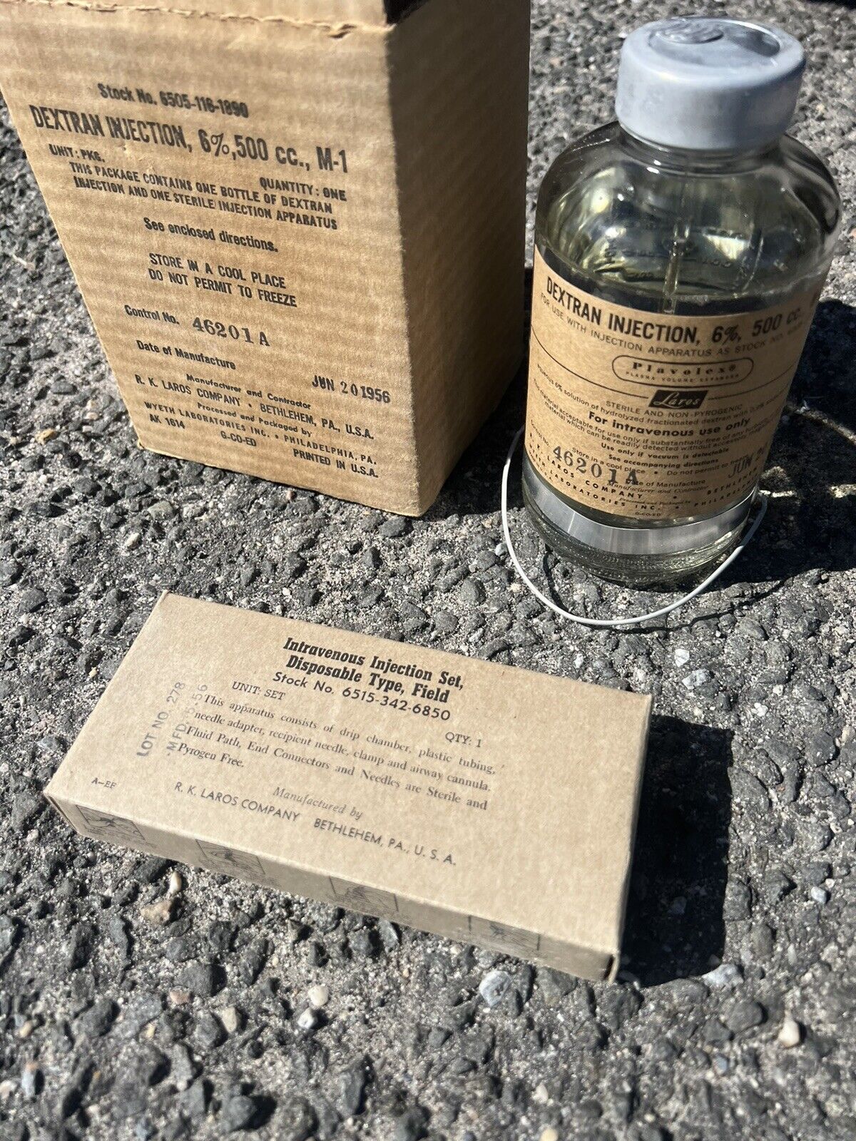 Antique Dextran Medical Bottle From Civil Defense Fallout Shelter RARE COLD WAR