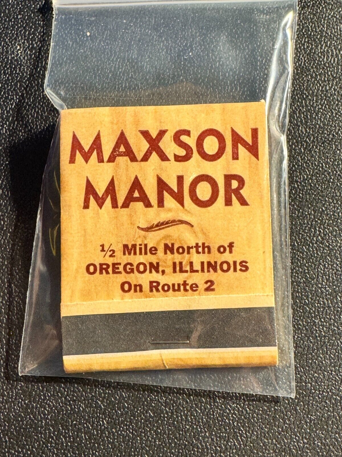 MATCHBOOK - MAXSON MANOR - OREGON, IL - UNSTRUCK