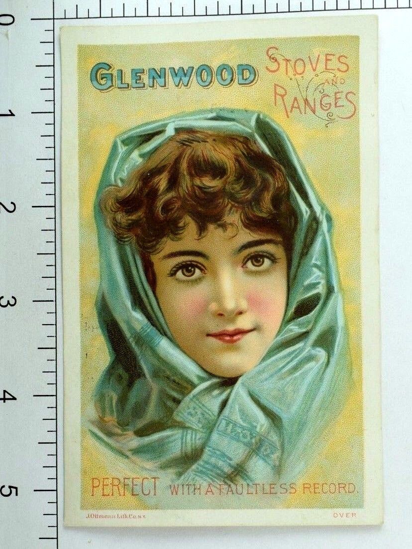 Glenwood Stoves & Ranges 1887 Mechanics\' Fair Lovely Lady Blue Scarf &G