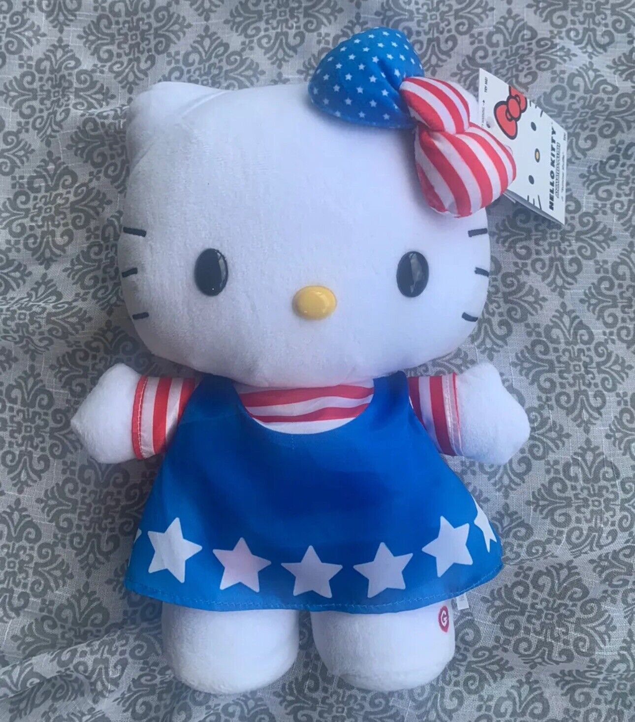 Hello Kitty 2022 Patriotic Side Stepper Plushie Musical Dancing Greeter NWT 4th