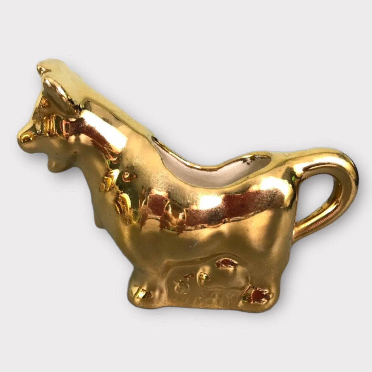 Vintage Antique Gold Gilt Gilded Figural Cow Shaped Creamer ART DECO 314