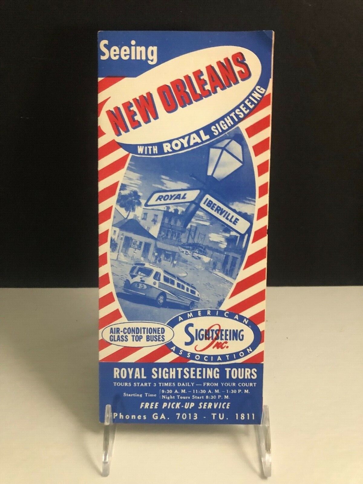 Vintage Royal Tours Inc Sightseeing Bus OLD New Orleans Brochure Historical USA