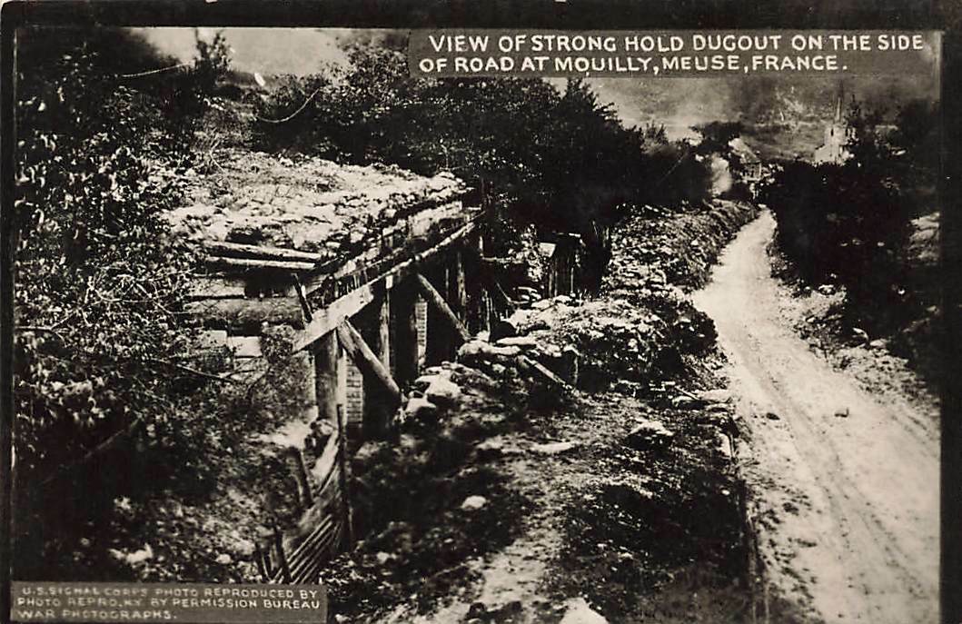 c1917 RPPC WWI View Stronghold Dugout Roadside Meuse France Real Photo P21