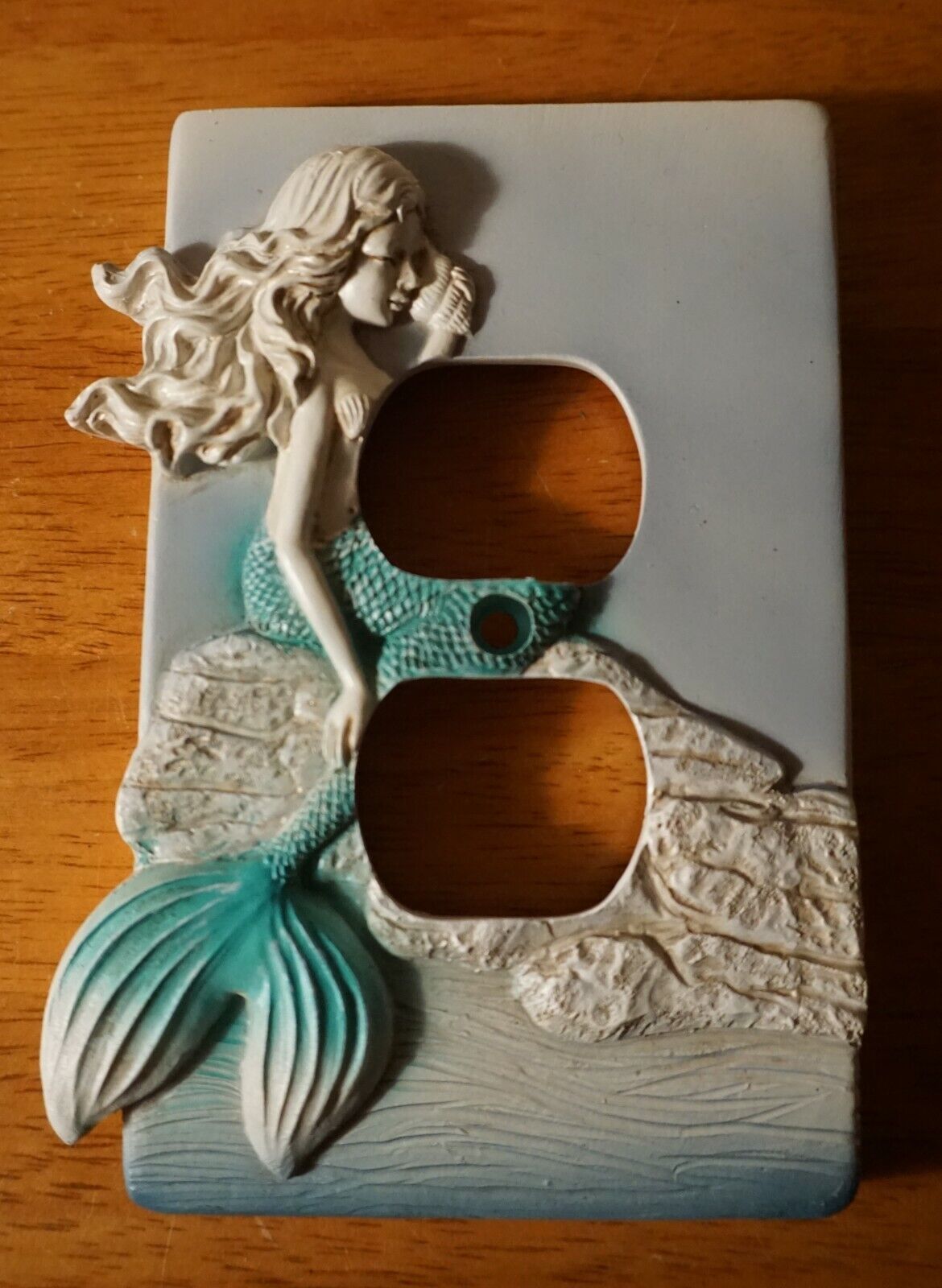 Mermaid Conch Shell Single Outlet Wall Plate Cover BEACH BEDROOM HOME DECOR New