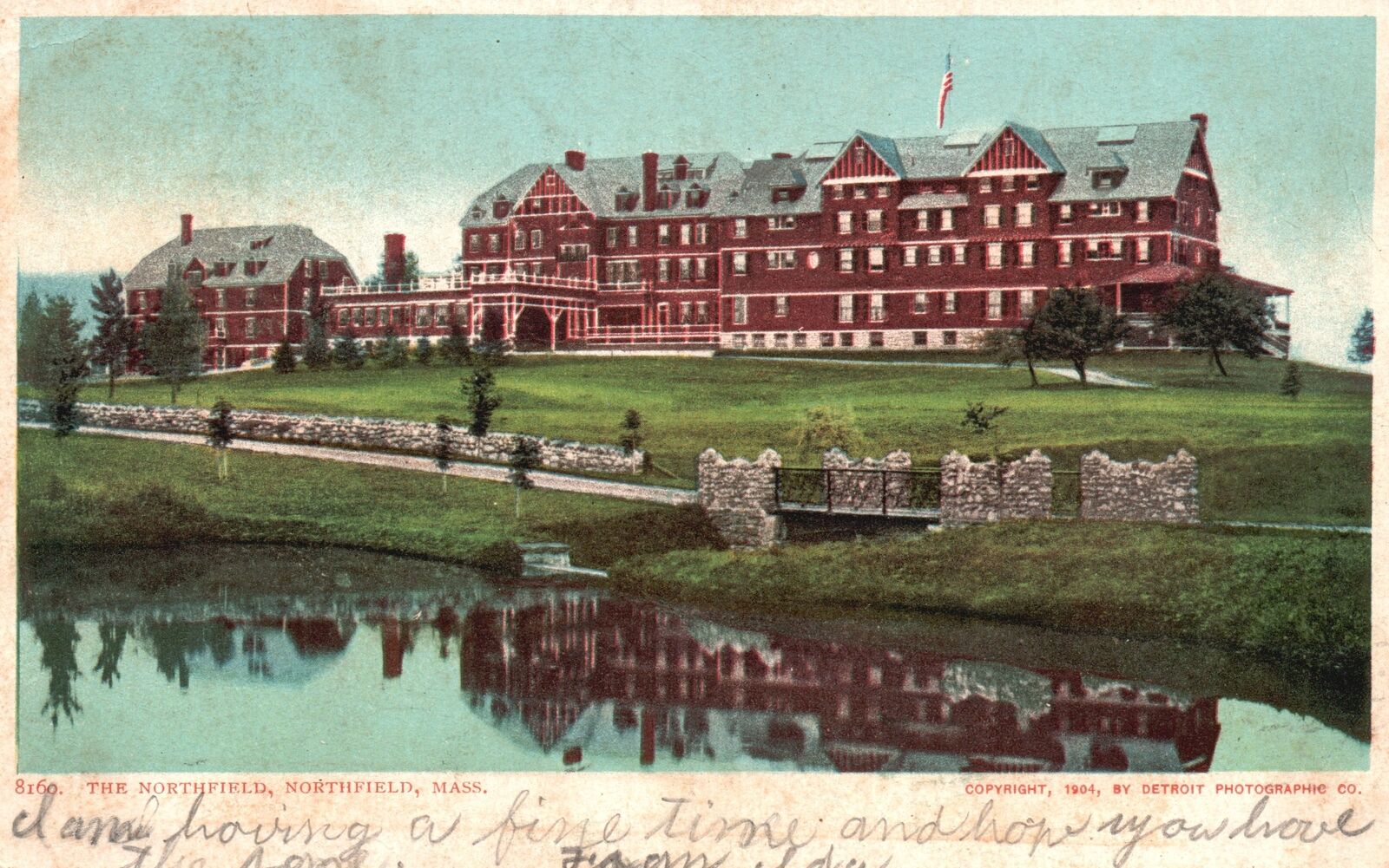 Vintage Postcard 1907 Front View The Northfield Building Landmark Northfield MA