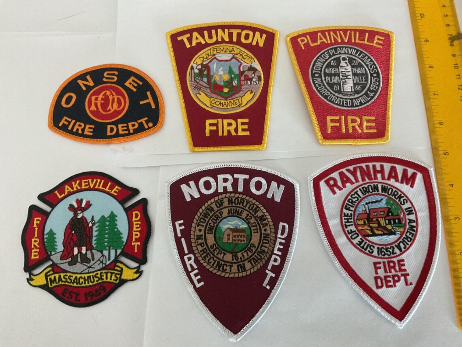 Massachusetts  Fire Department collectable patches 6 titles all new