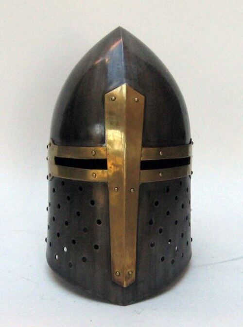 Sugarloaf Armor Helmet ~ Antique Finish ~ Medieval Knight Crusader ~ Steel Armer