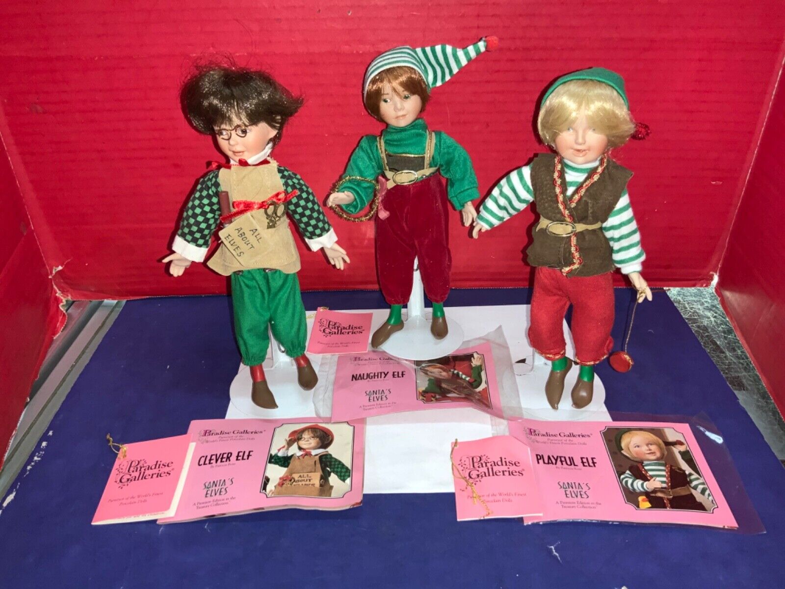 Vintage Paradise Galleries Santa’s Elves - Clever, Naughty, Playful Elves Lot 3