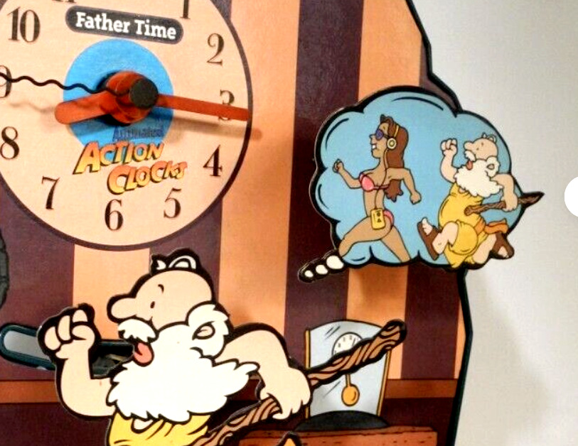 1990s Animated 3D Clock Father Time VTG- Sex Novelty Gift Funny Quirky Naughty