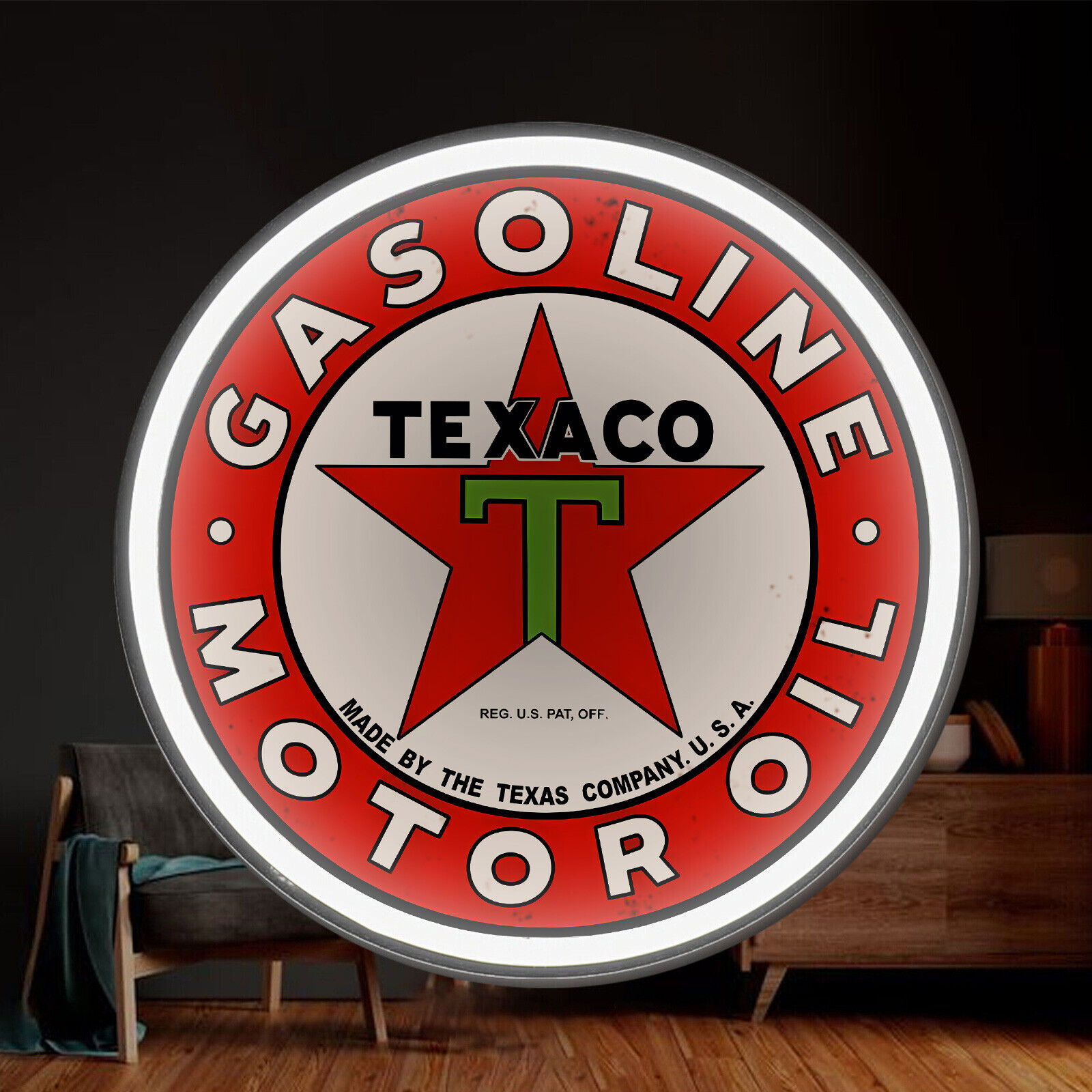 Texaco Gasoline Gas Oil NEON SIGN - Vintage Garage Wall Decor Lamp 12\