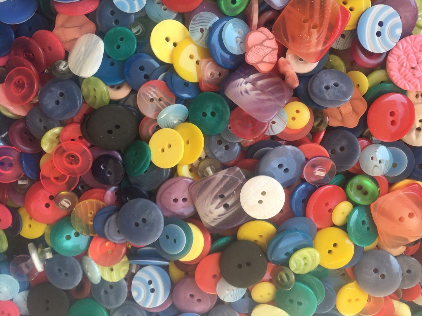 50 pc Mixed Lot Of All Types & Sizes Of Fun Colorful Buttons