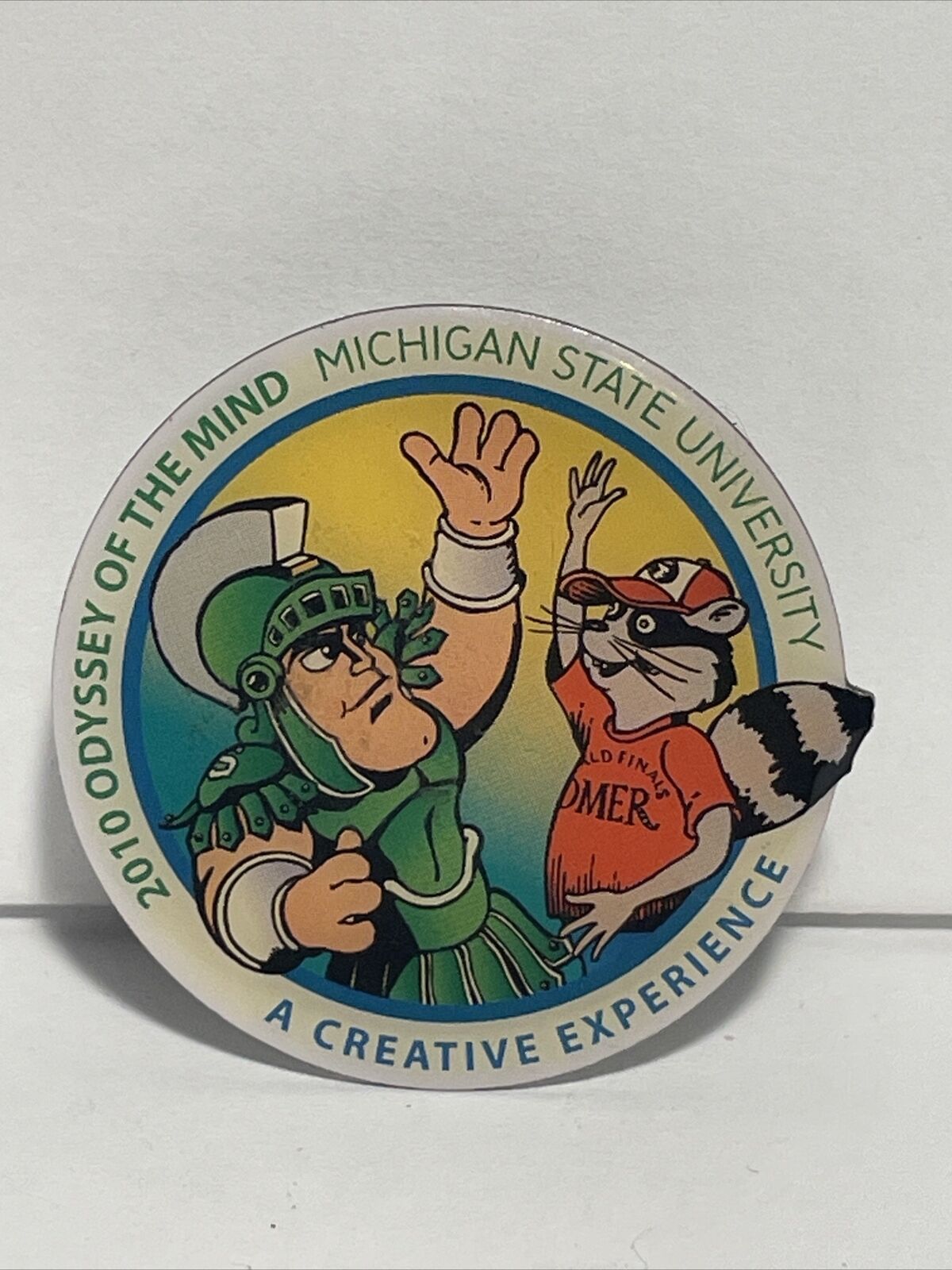 Official 2010 Michigan State University Odyssey of the Mind Pin - SPARTAN & OMER