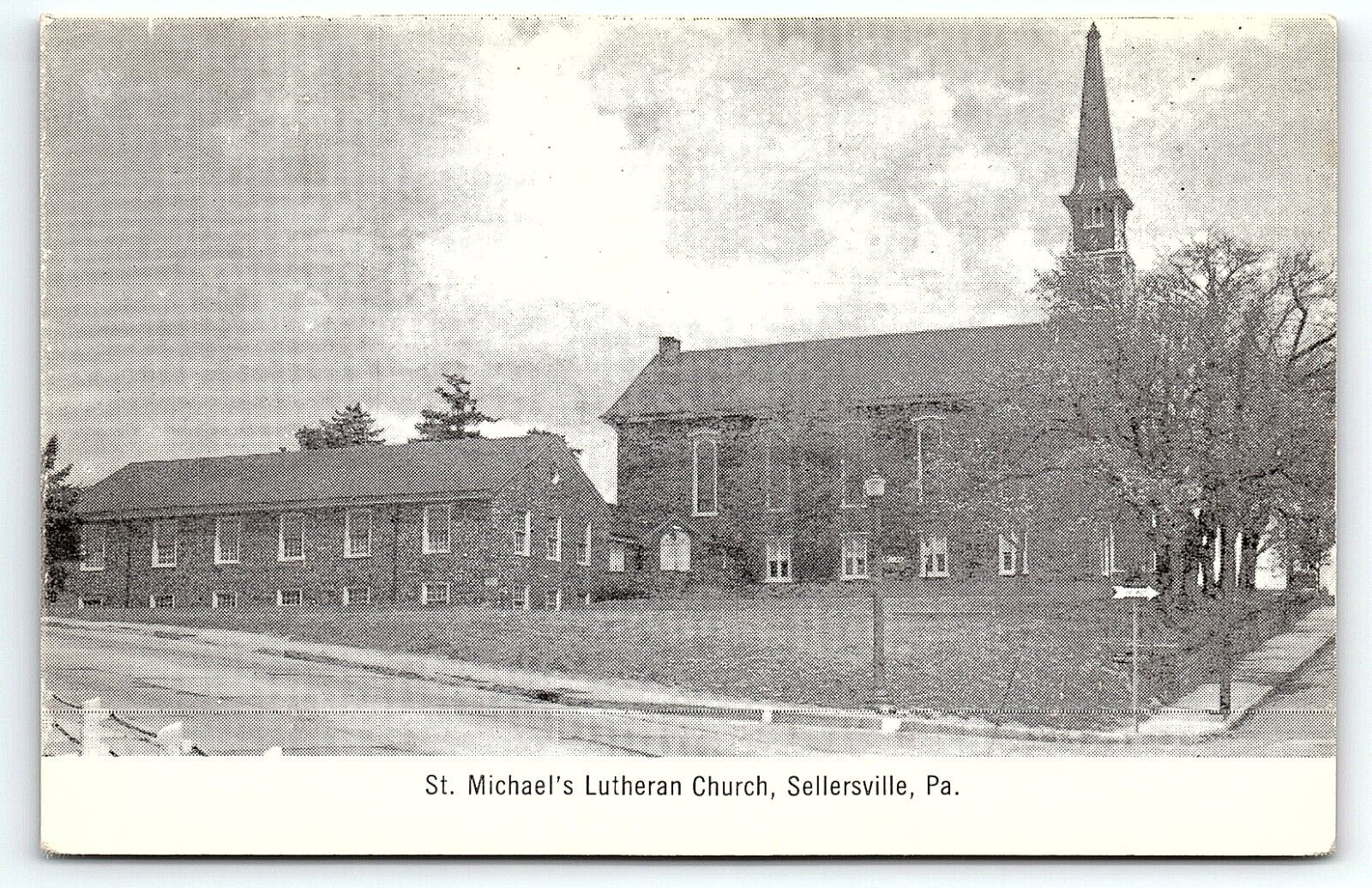 c1910 SELLERSVILLE PA ST MICHAEL'S LUTHERAN CHURCH EARLY UNPOSTED POSTCARD P4171