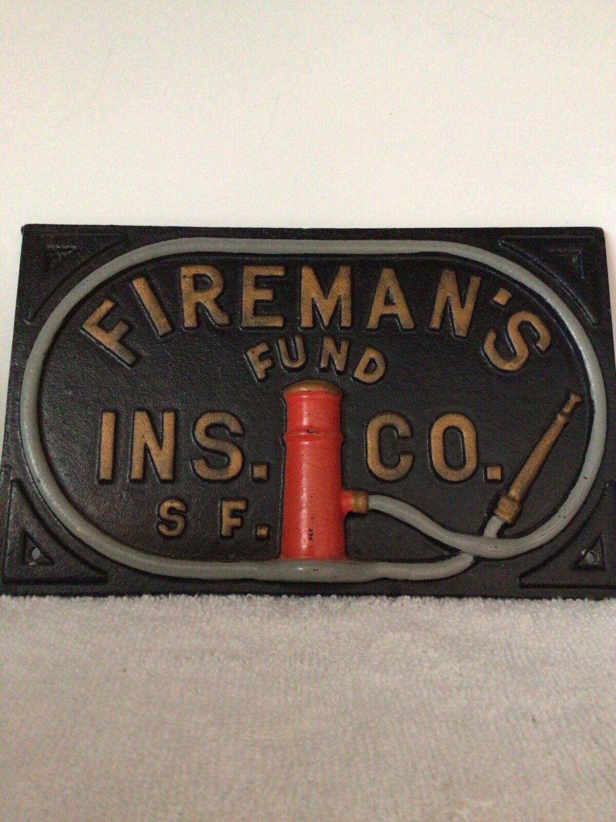 Fireman’s Fund Ins. Co. S.F. Cast Iron Sign