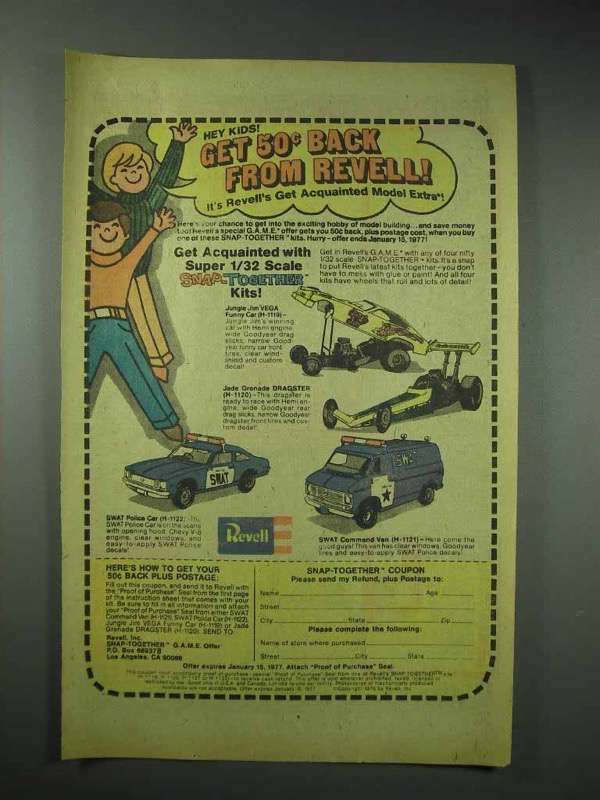 1977 Revell Model Kit Ad - Jungle Jim Vega Funny Car +