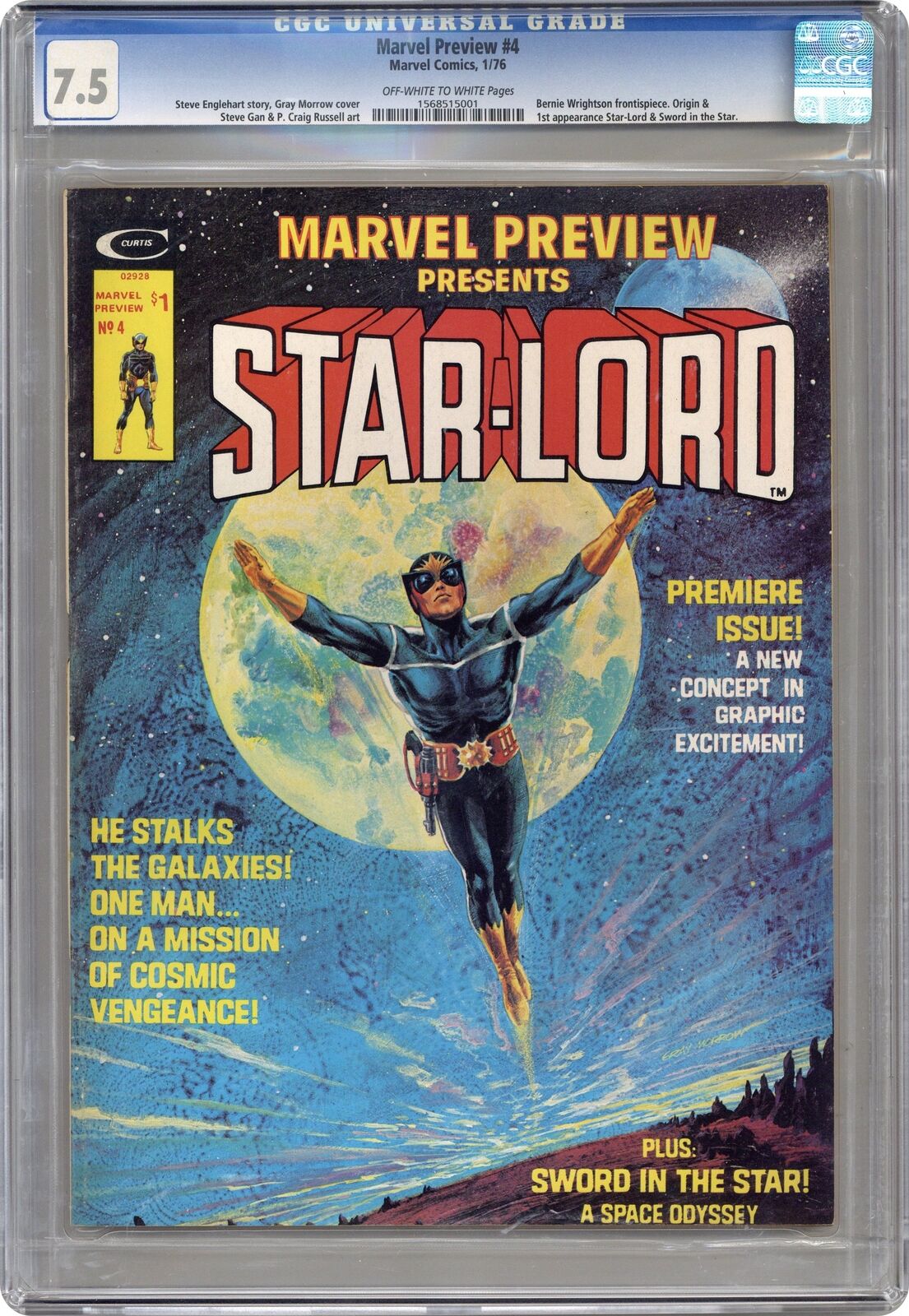 Marvel Preview #4 CGC 7.5 1976 1568515001 1st app. and origin Star-Lord