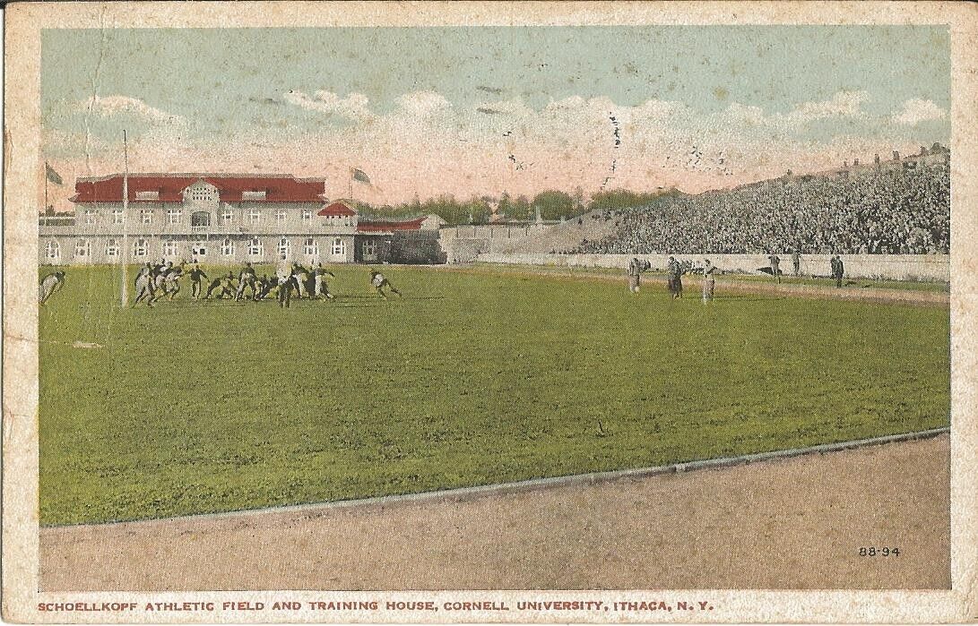 1924 Cornell Schoellkopf Football Field and Training House Postcard
