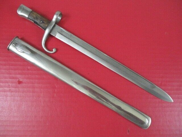 WWI Japanese Type 22 Murata Bayonet w/Scabbard - 1st Variation - Nickle Plated