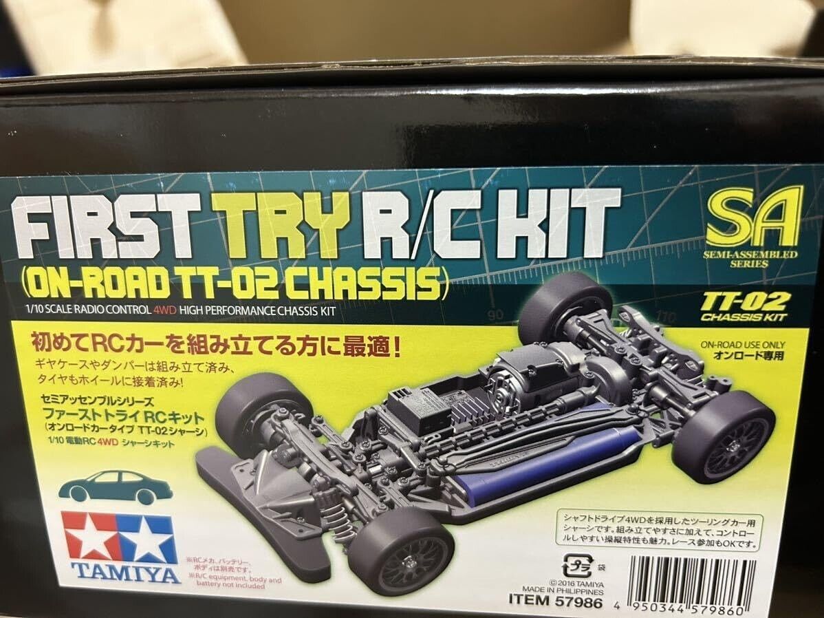 Tamiya 1/10 Rc Tt-02 Chassis First Try On-Road Car Type Semi-Assembled Kit 57986