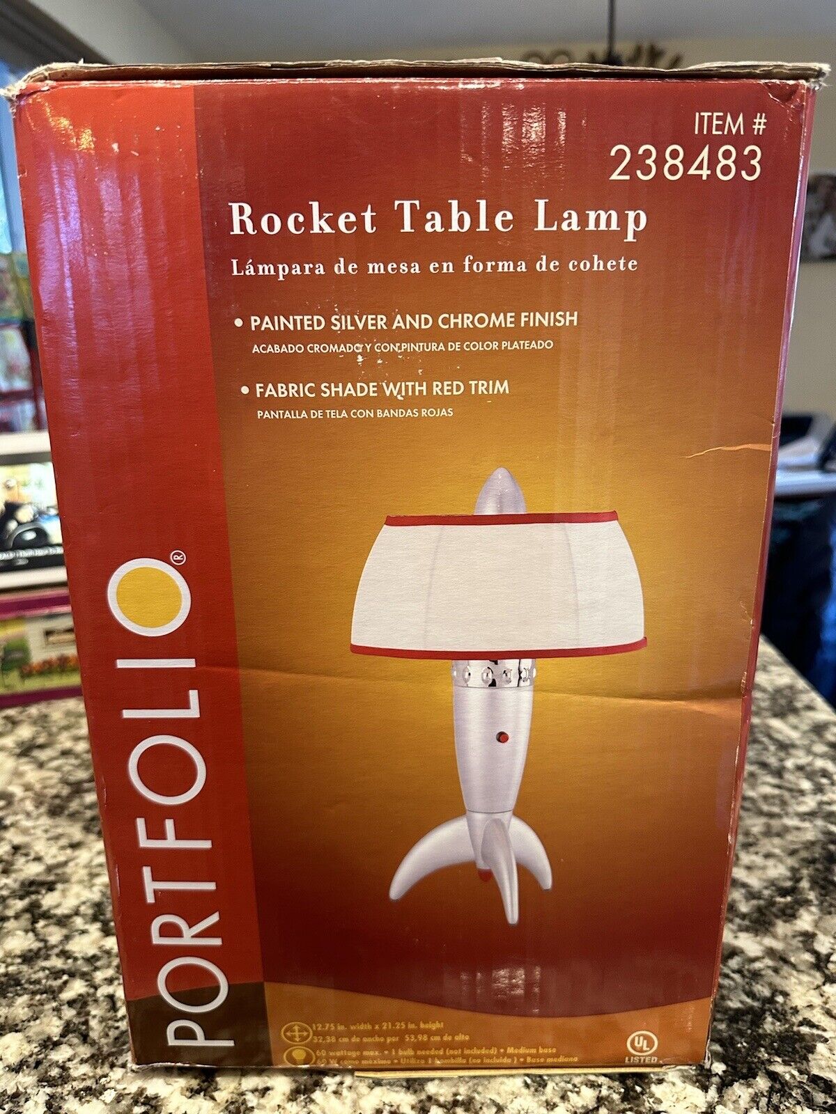 Rocket Ship Table Lamp Portfolio New In The Box Vintage