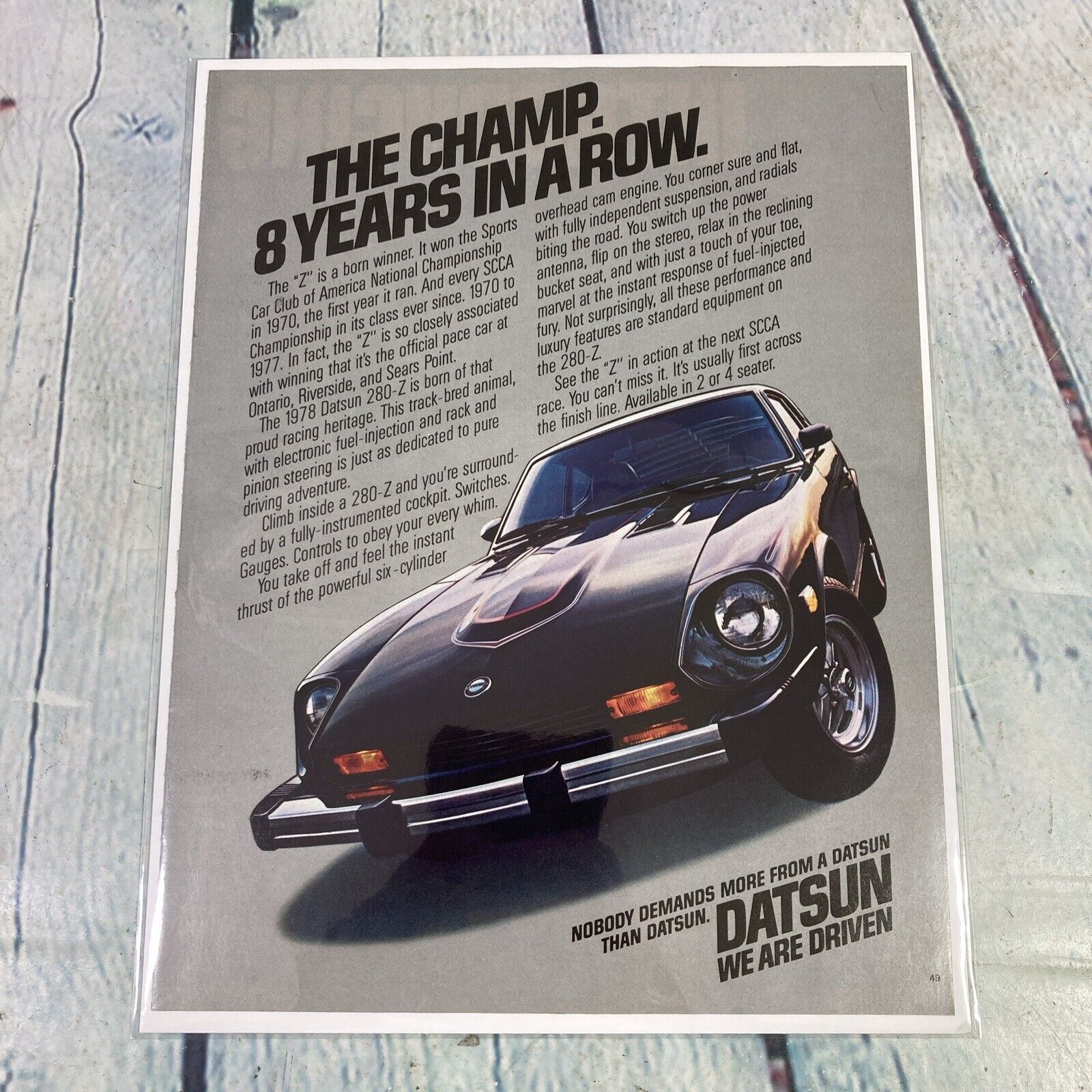 Vintage 1979 Print Ad Datsun 280-Z Sports Car Magazine Advertisement Paper