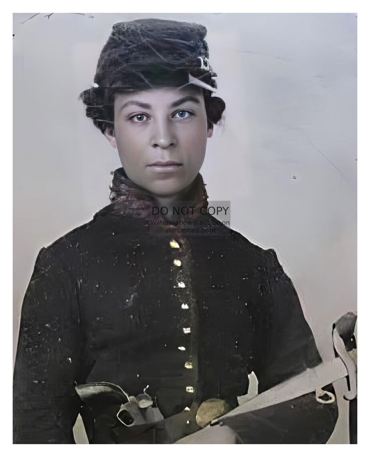 CATHAY WILLIAMS ONLY FEMALE BUFFALO SOLDIER UNION CIVIL WAR 8X10 COLORIZED PHOTO