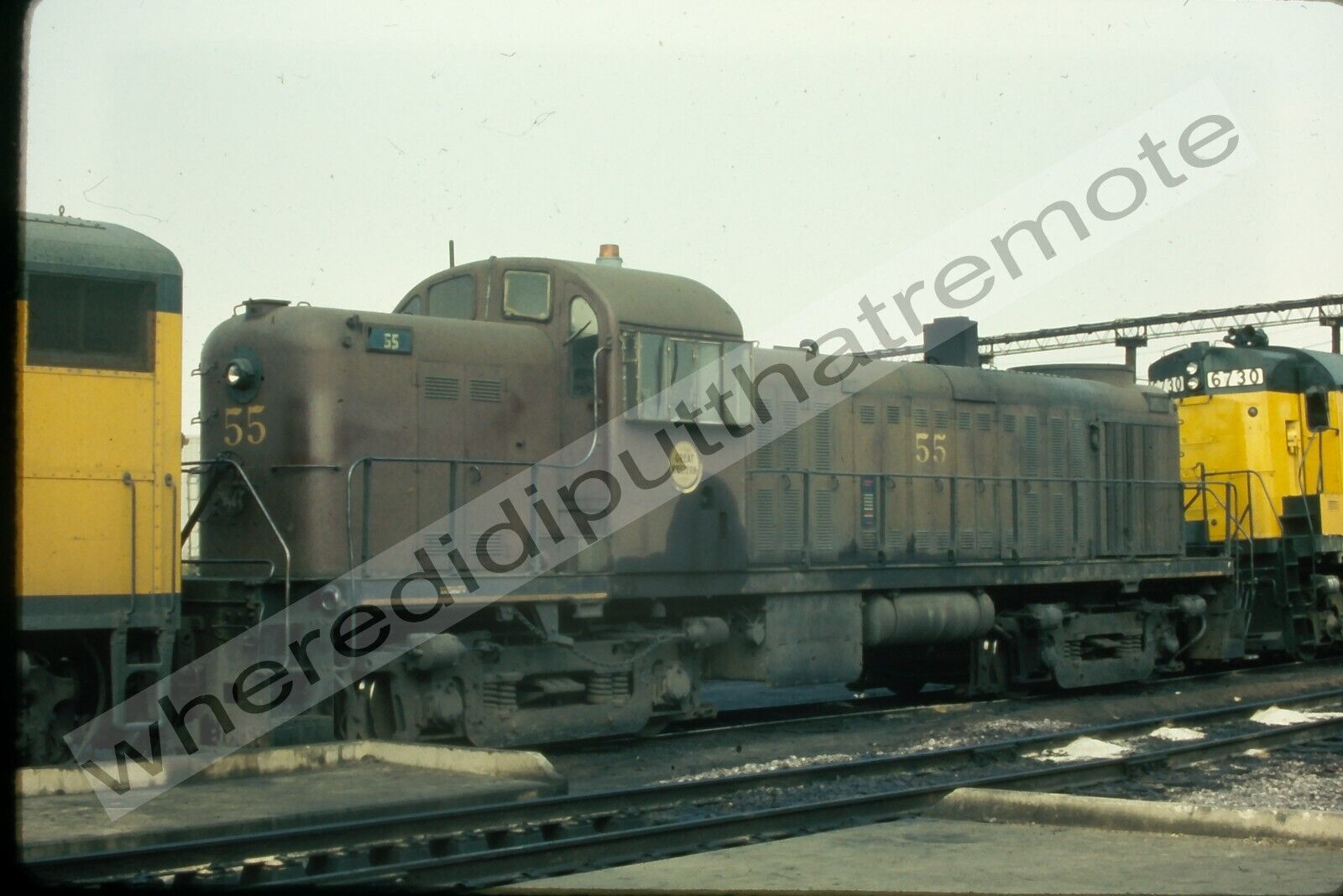 Original Slide Chicago Great Western CGW 55 ALCO RS2 Proviso ILL 9-14-73