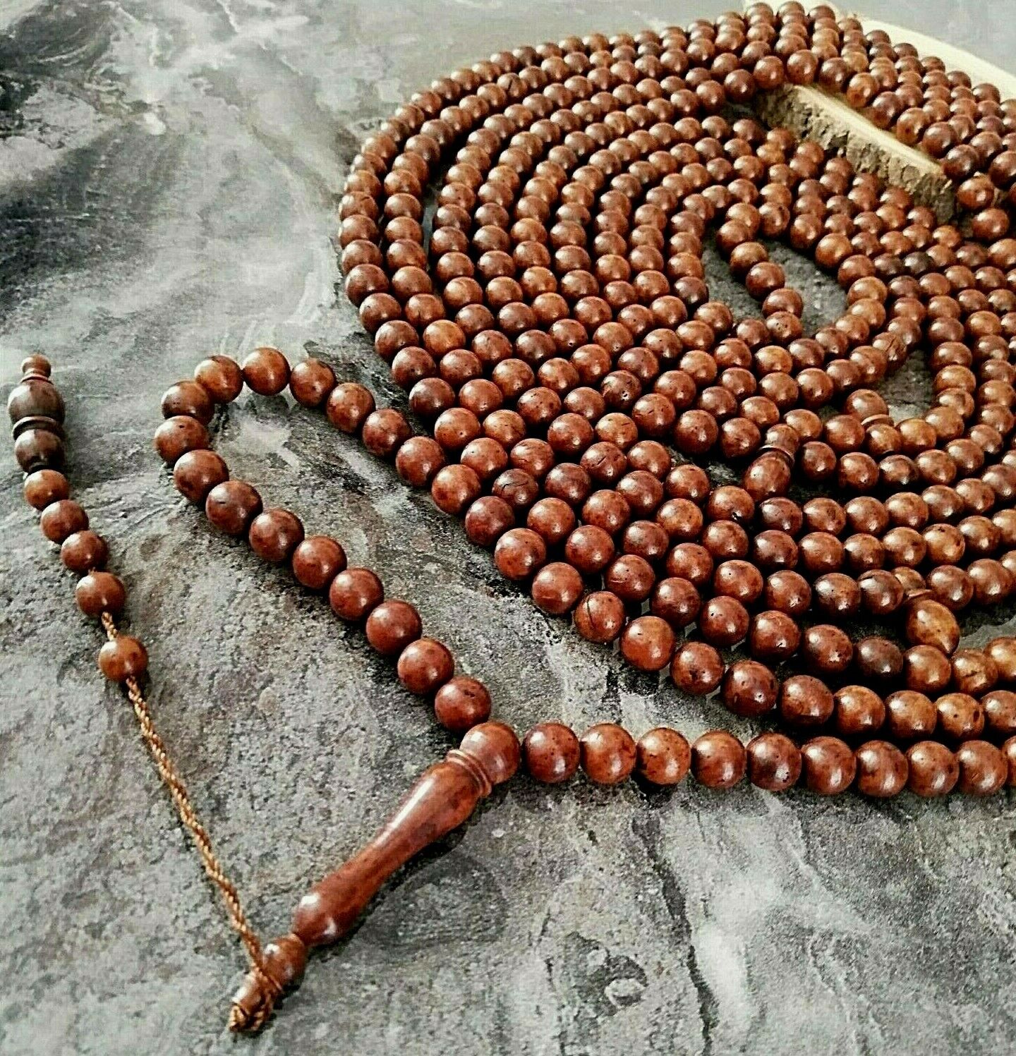 500 beads REAL Kuka Tree Islamic Prayer Tasbih Misbaha Rosary Tasbeeh 8mm LONG