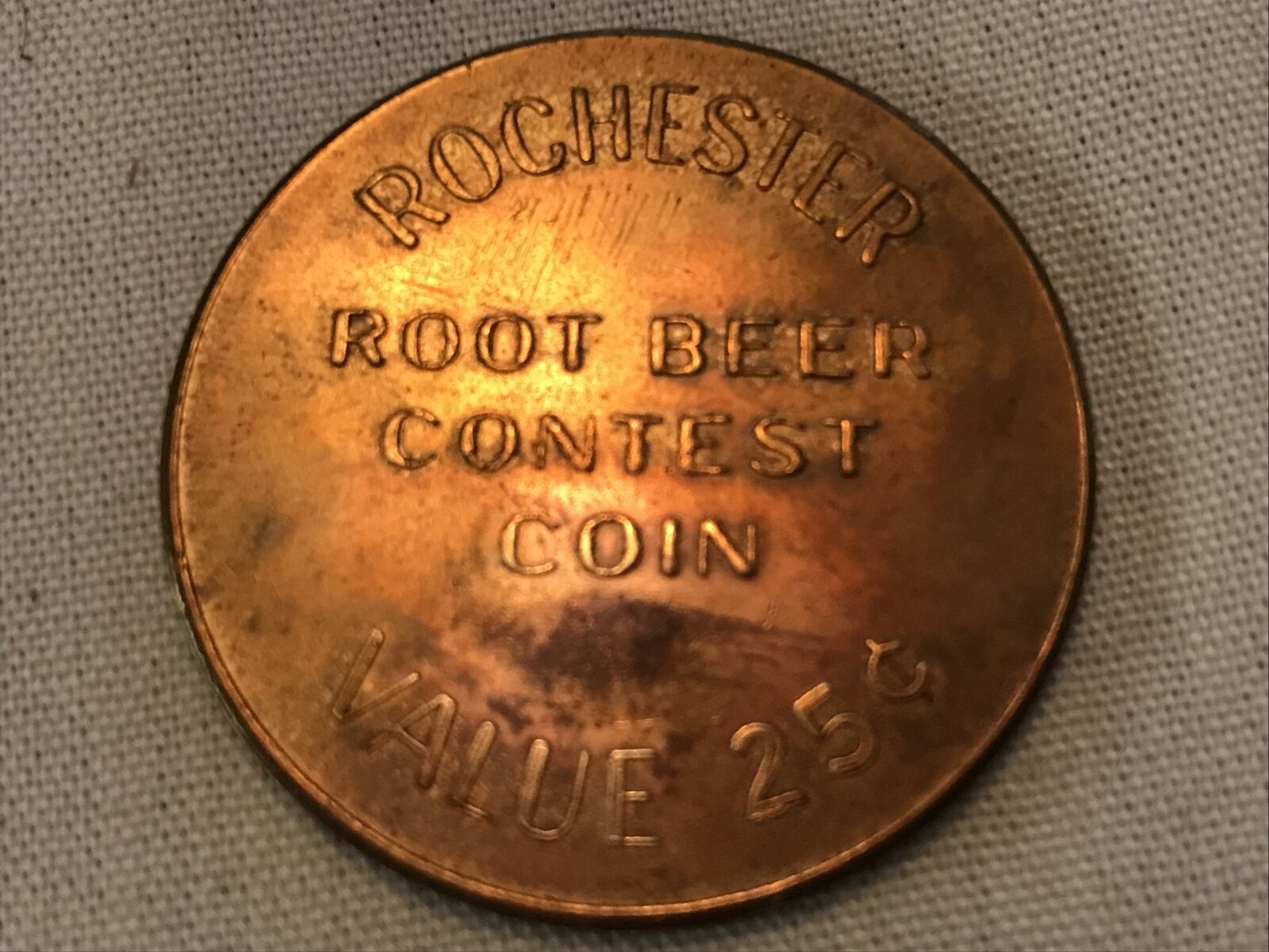 ROCHESTER ROOT BEER VINTAGE CONTEST COIN, J. HUNGERFORD SMITH