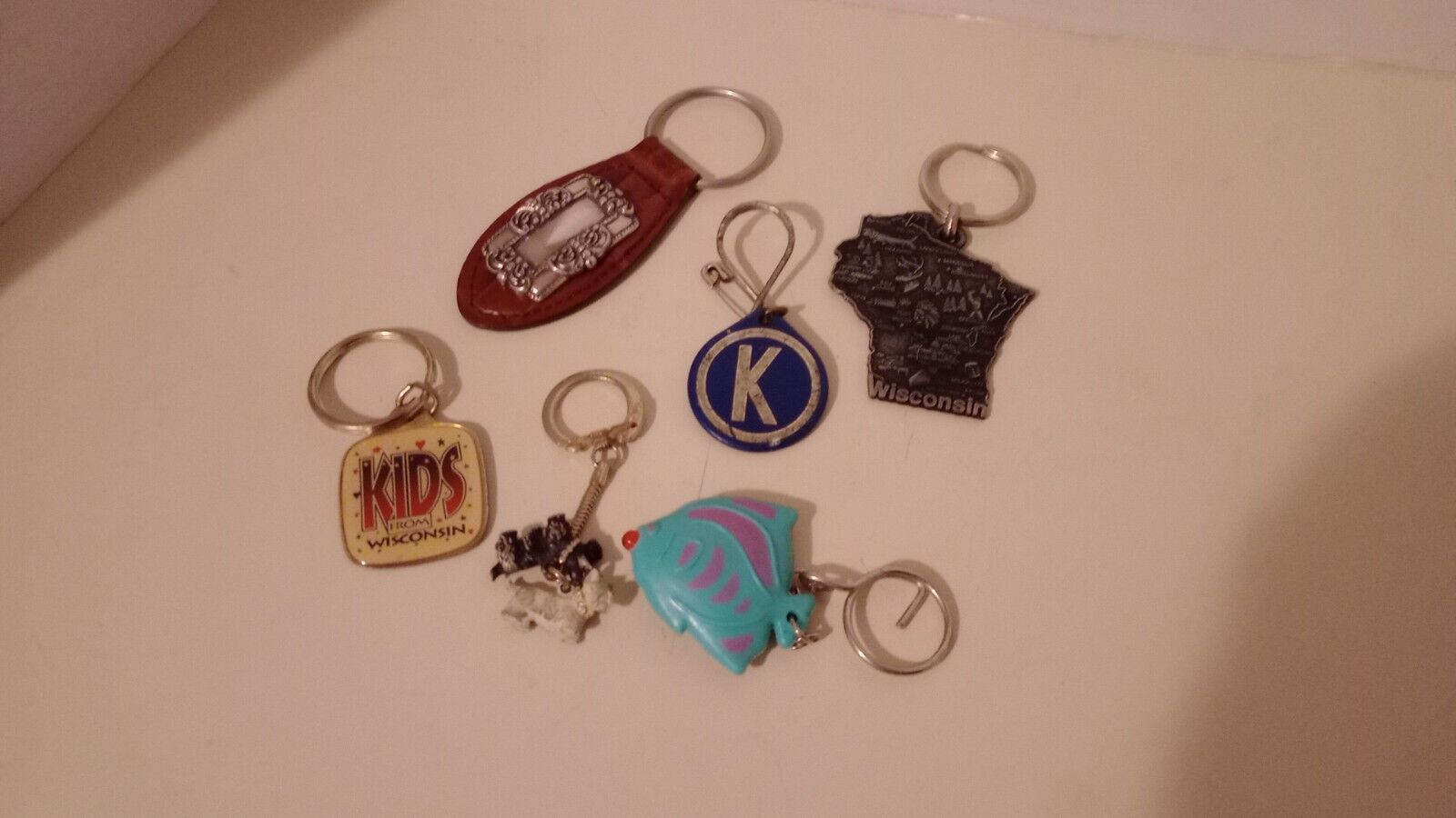 Lot Of Vintage Random Key Chains| Wisconson, Fish, Dogs etc. Lot Of 6