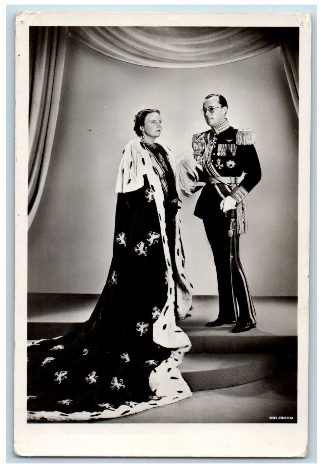Amsterdam Netherlands Postcard Prince Bernhard Queen Juliana 1948 RPPC Photo