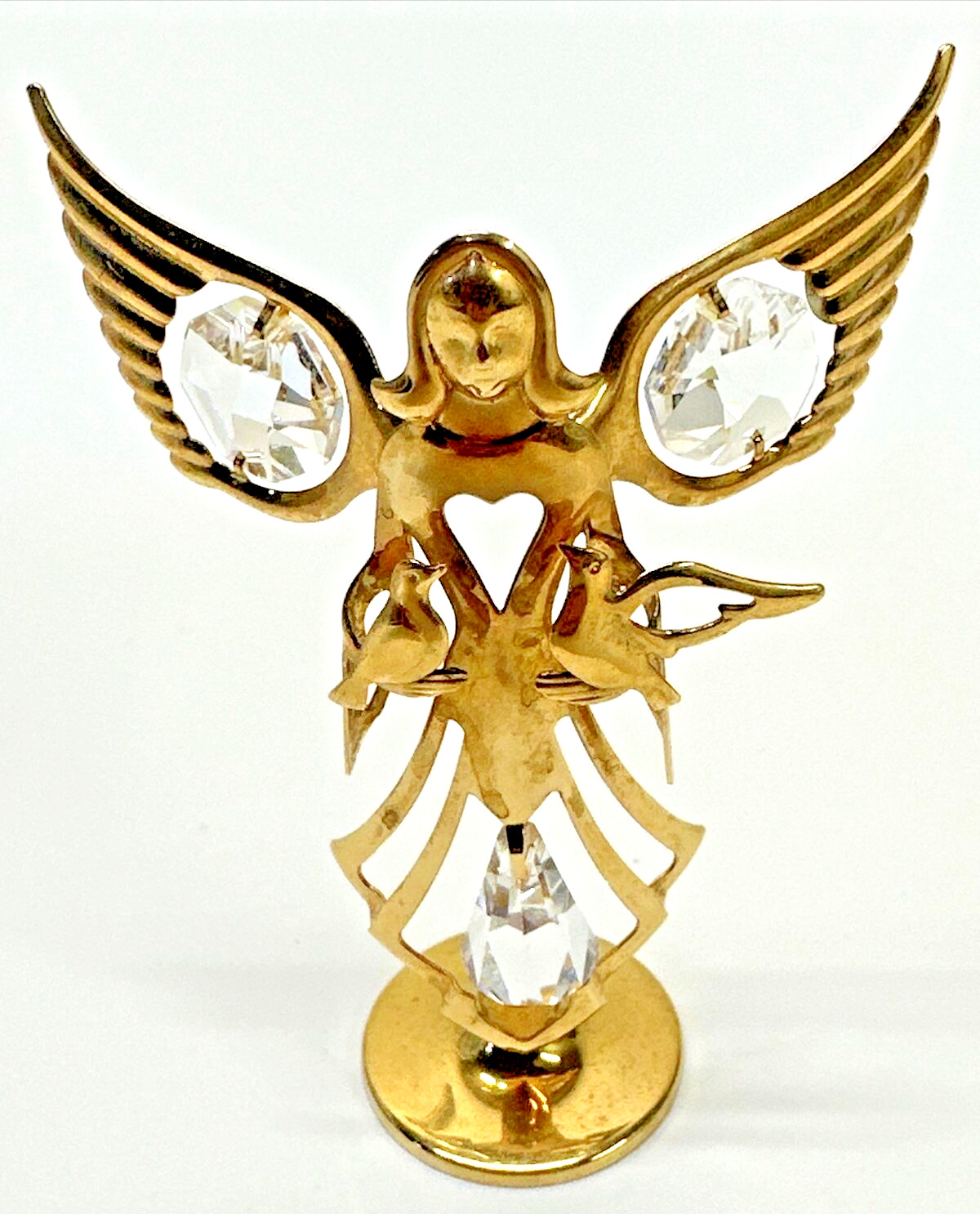 VTG Mascot Angel Figure, Austrian Crystal Delight Figurine 24 K Gold Plated Nice