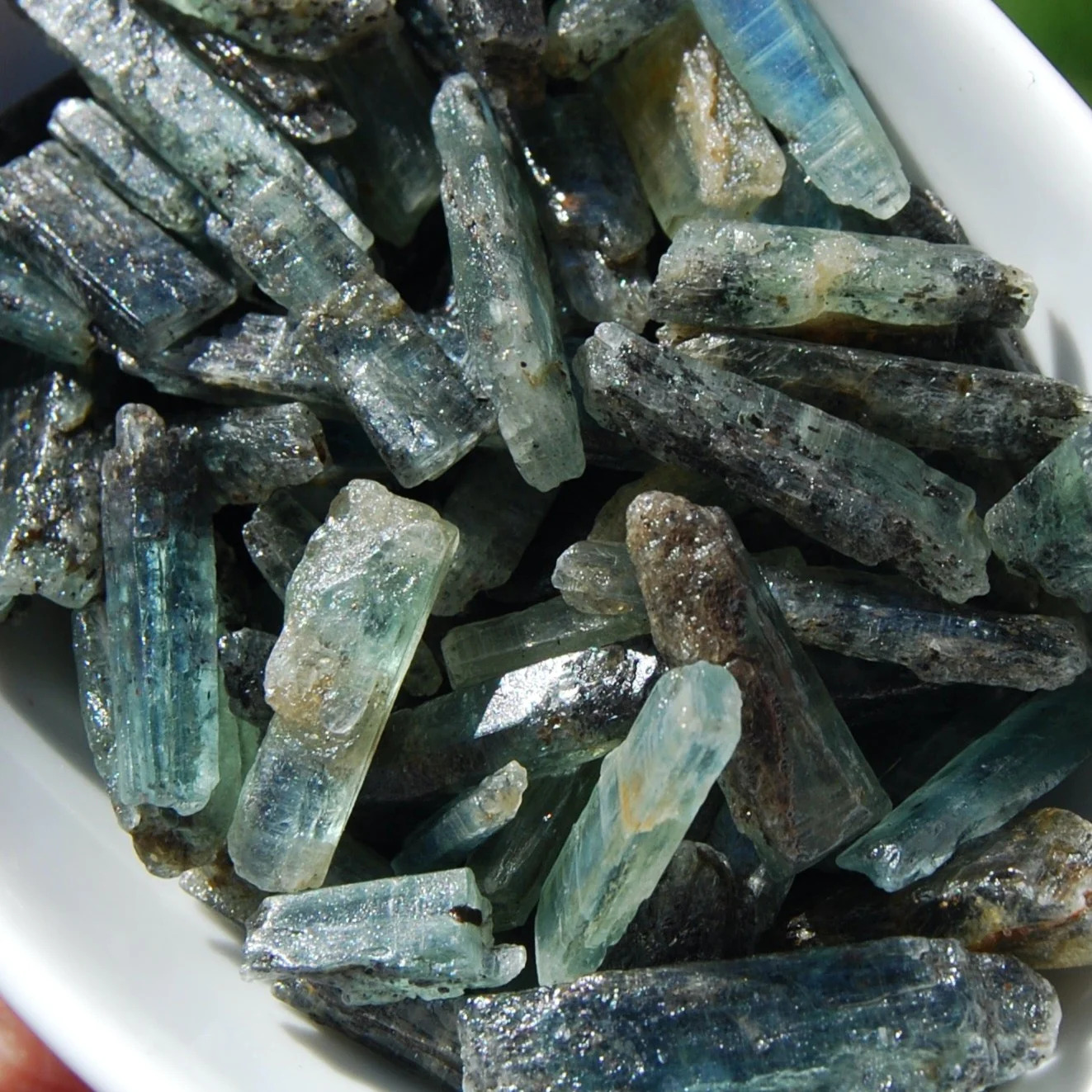 3-6pcs RARE Raw Green Kyanite Crystal Blades, Raw Kyanite Crystals, Brazil