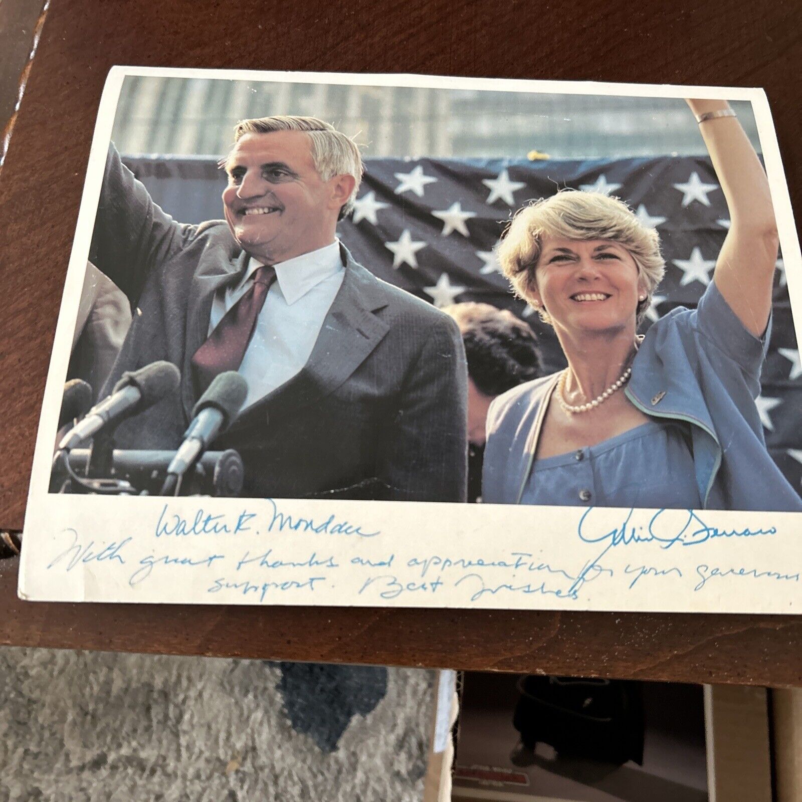 1984 Walter Mondale Geraldine Ferraro Campaign Photolithograph Souvenir