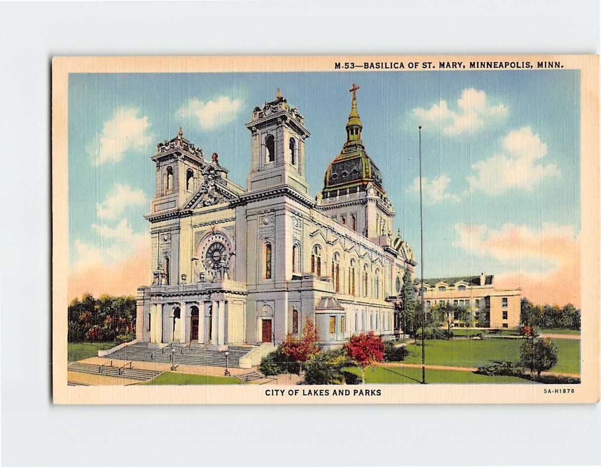 Postcard Basilica Of St. Mary Minneapolis Minnesota USA