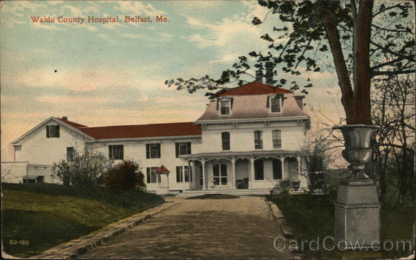 1917 Belfast,ME Waldo County Hospital Maine Psc Co. Antique Postcard 1c stamp
