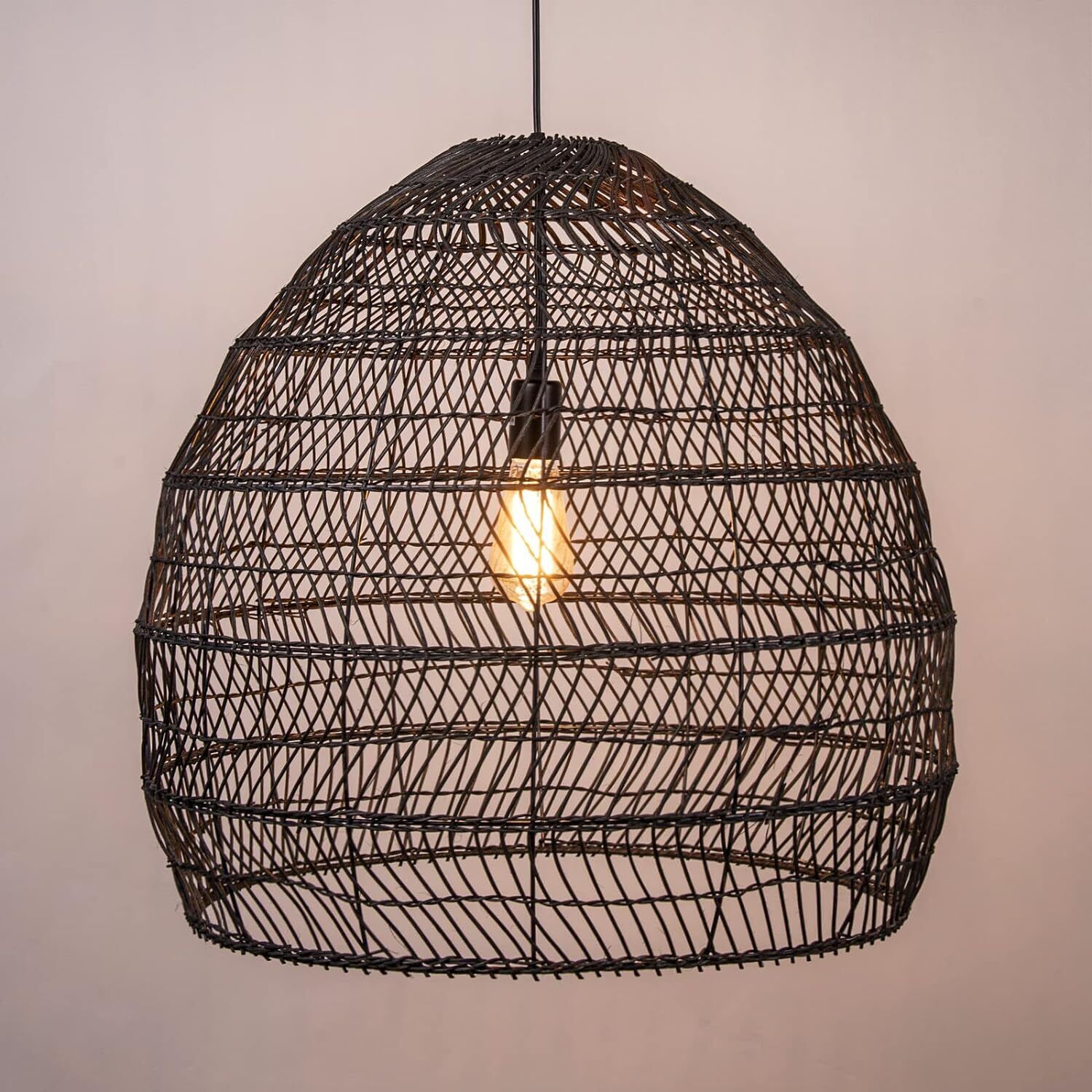 Chandelier Pendant Light Wicker Woven Lamp Shade Handmade Hanging Ceiling US
