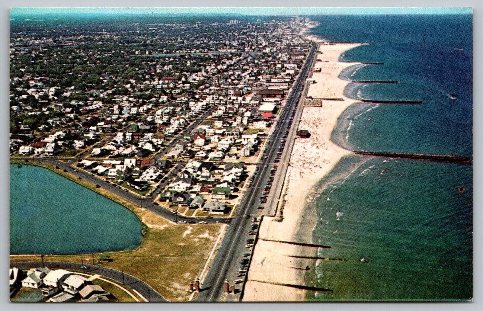 Belmar New Jersey Scenic Birds Eye View Coastline Chrome UNP Postcard