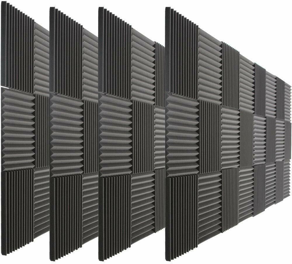 96 Pack Acoustic Wedge Studio Soundproofing Foam Wall Tiles 12
