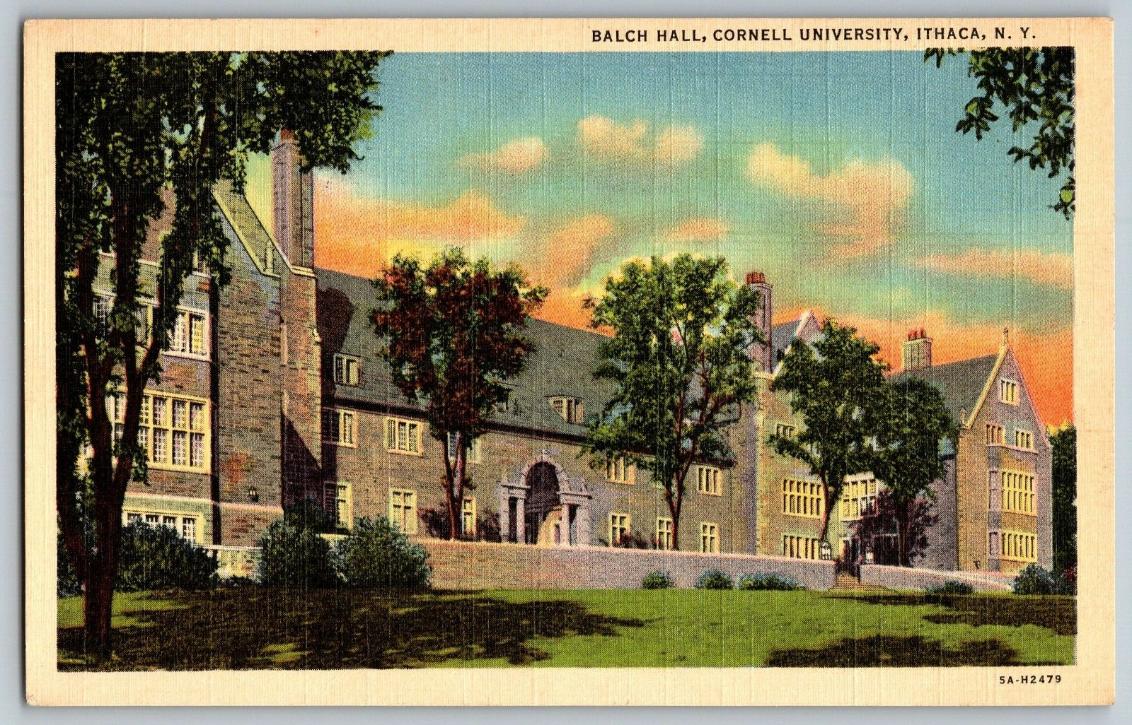 Ithaca, New York - Balch Hall, Cornell University - Vintage Postcard - Unposted