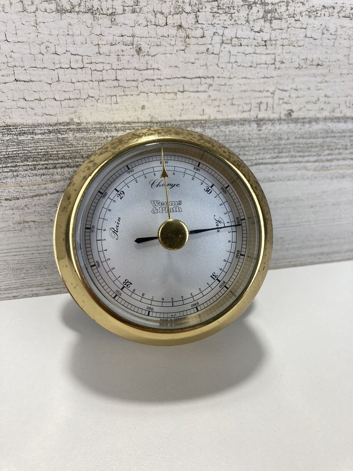 Vintage Weems & Plath Nautical Maritime Barometer Desk Brass Germany