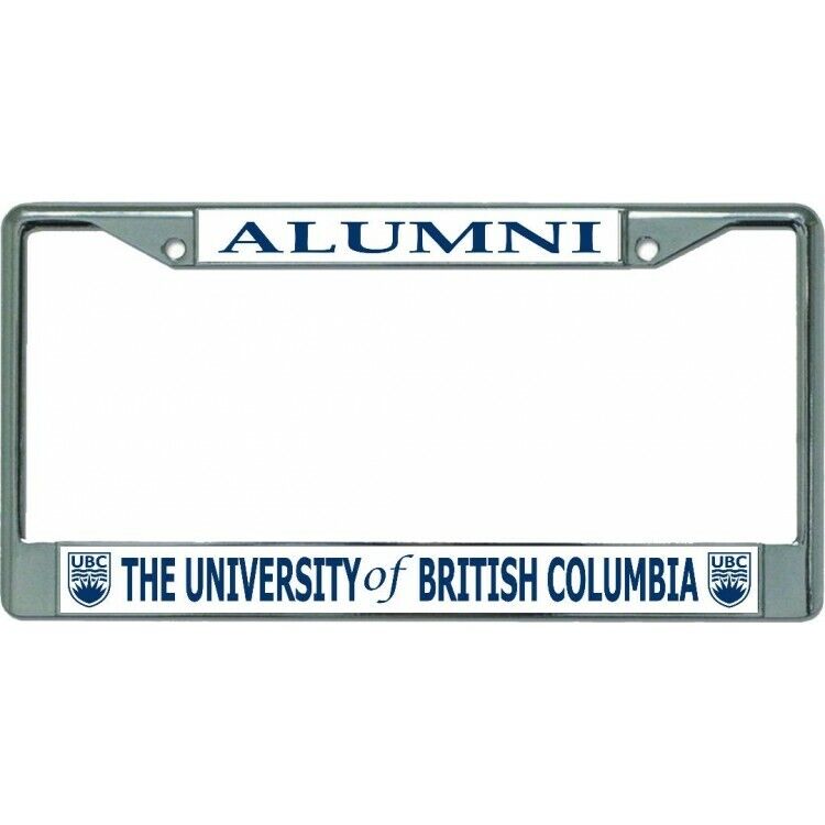 university of british columbia alumni ubc logo chrome license plate frame