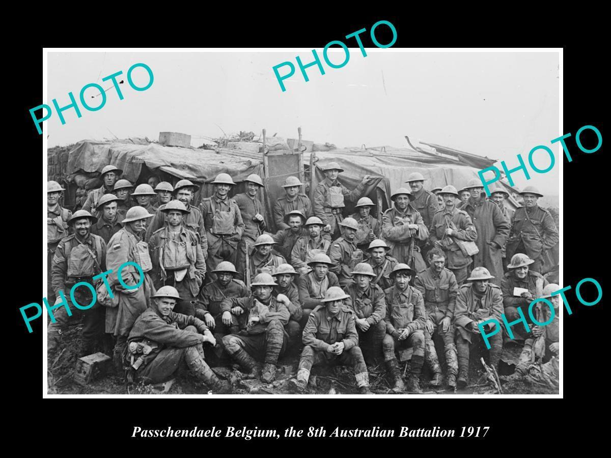 OLD LARGE MILITARY PHOTO WWI PASSCHENDAELE BELGIUM 8th AUSTRALIAN BATALLION 1917
