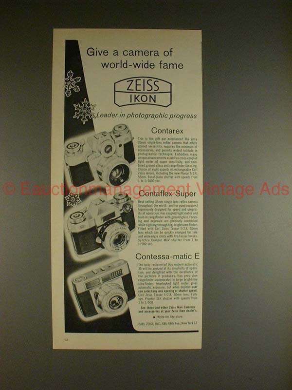 1961 Zeiss Contarex Contaflex Contessa-matic Camera Ad