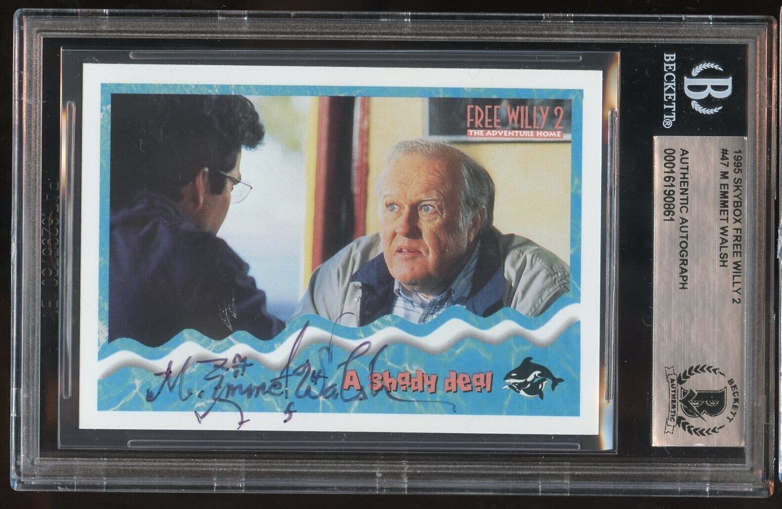 M. Emmet Walsh #47 signed autograph auto 1995 Skybox Actor Free Willy BAS Slab