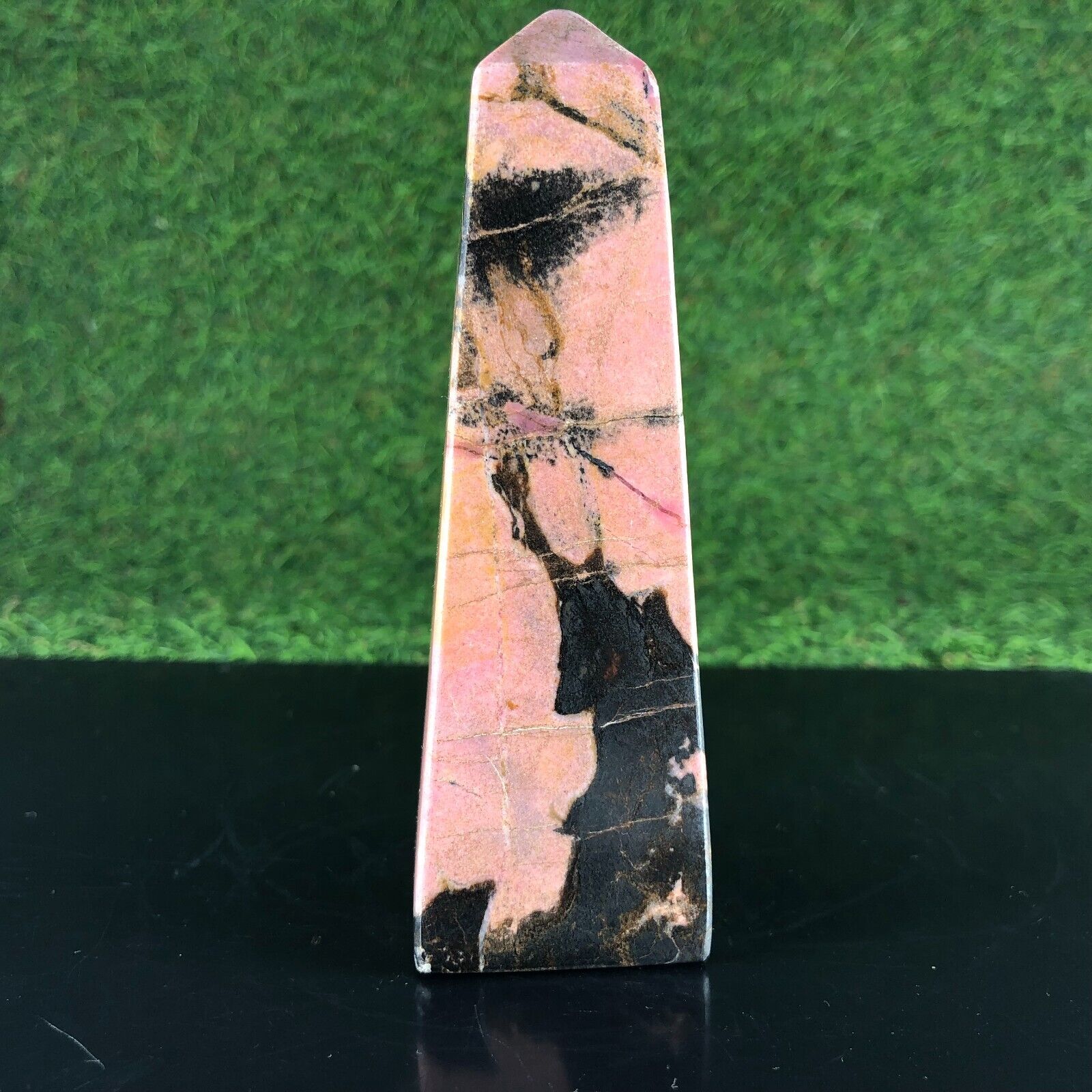 12cm New Rhodonite Tower Healing Crystal Reiki Chakra Healing stone 388gram