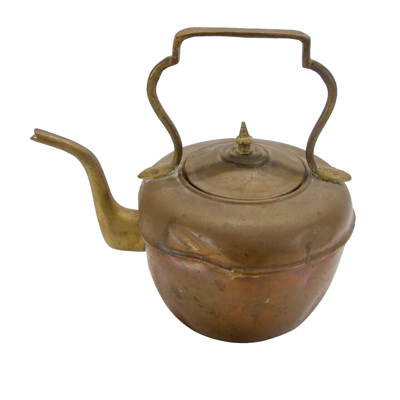Antique Hand Made Copper Tea Kettle - READ