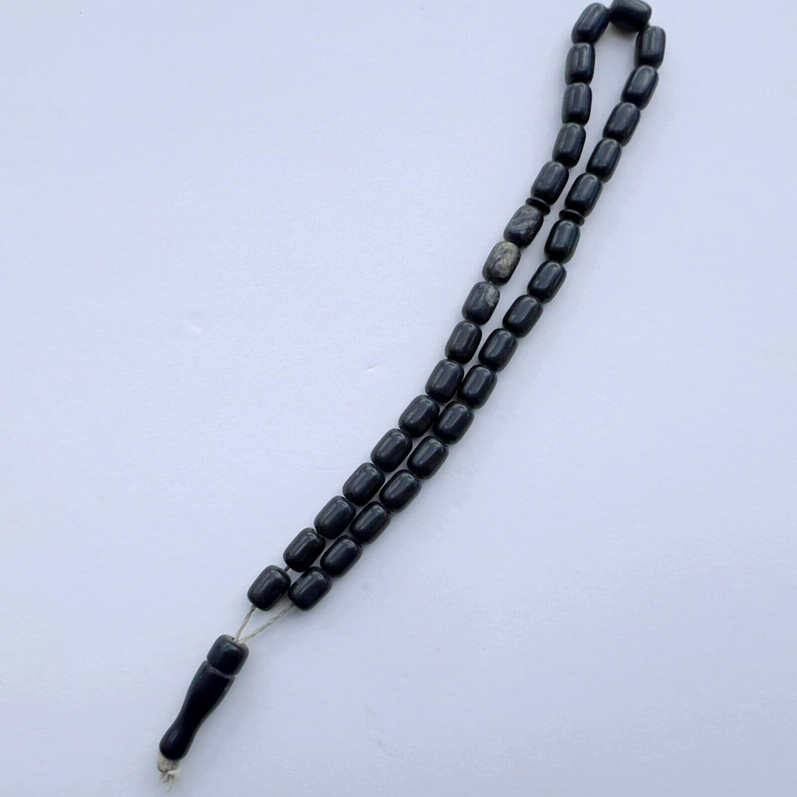 Beautiful Vintage Black Bakelite Rosary 33 Beads Religion Islam Handmade Prayer