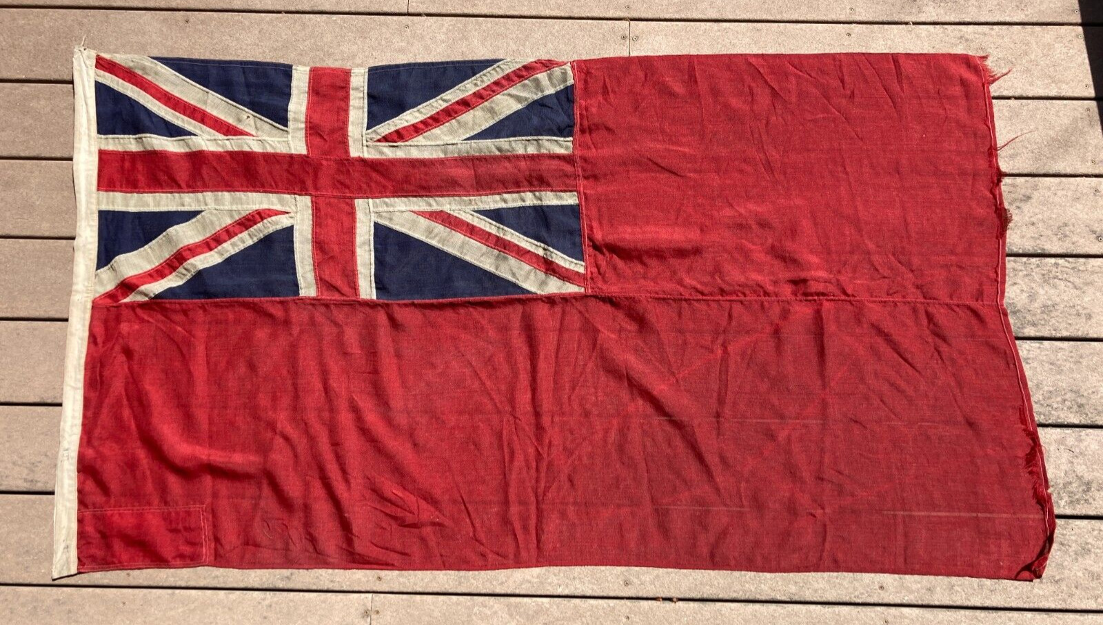 WW1 British United Kingdom Nautical Merchant Marine Naval Flag Red Ensign WOOL